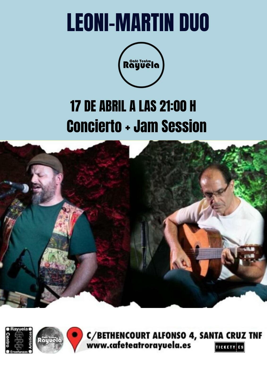 Leoni-Martín Dúo + Jam Session, en el Café Teatro Rayuela