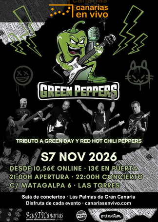 GREEN PEPPERS TRIBUTO A GREEN DAY Y RED HOT CHILI PEPPERS EN CANARIAS EN VIVO - CONCIERTO EN LAS PALMAS