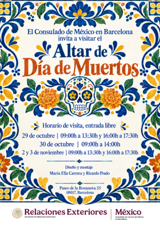 Altar Día de Muertos en el Consulado de México en Barcelona