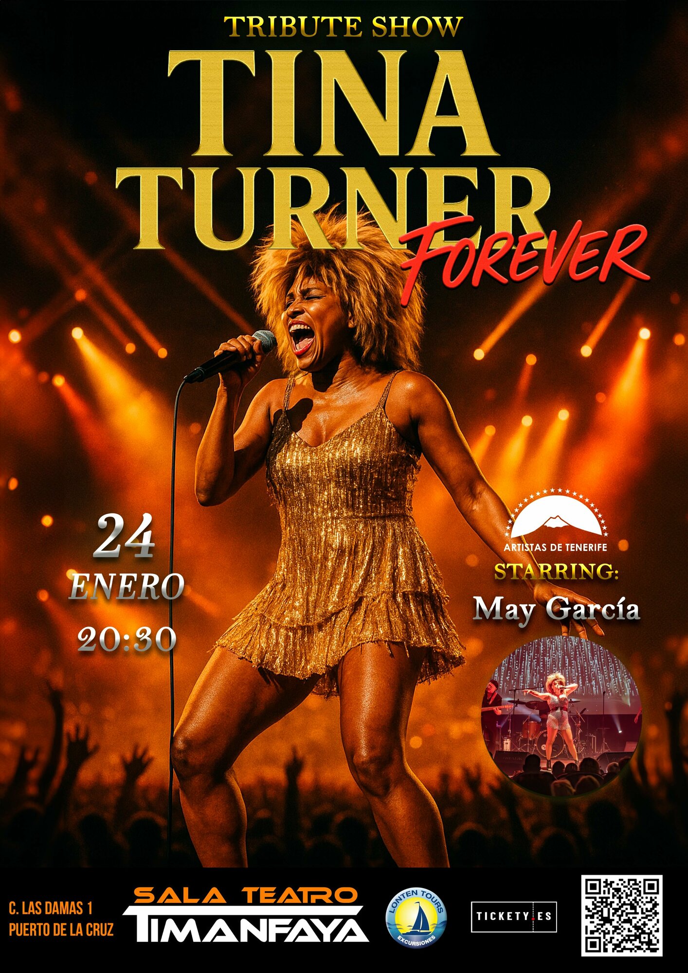 Buy tickets for Tina Turner - Tribute Show, en la Sala Timanfaya, in Puerto  de la Cruz | entradium, by Sala Teatro Timanfaya